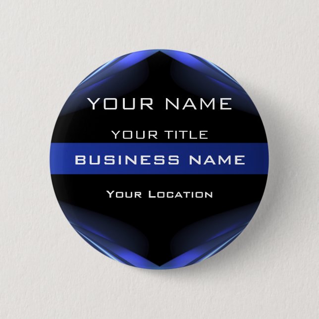 Hi Tec Futuristic Business Name Tag Button (Vorderseite)