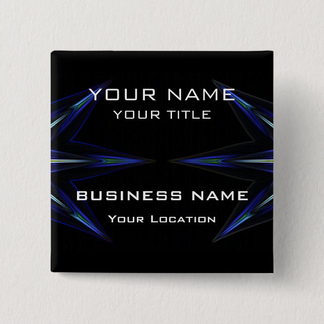 Hi Tec Futuristic Business Name Tag Button (Vorderseite)