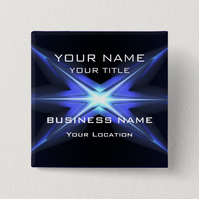 Hi Tec Futuristic Business Name Tag Button (Vorderseite)