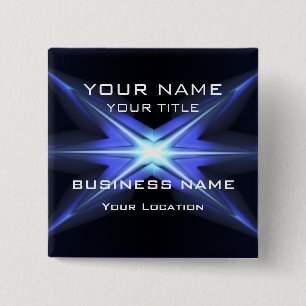 Hi Tec Futuristic Business Name Tag Button