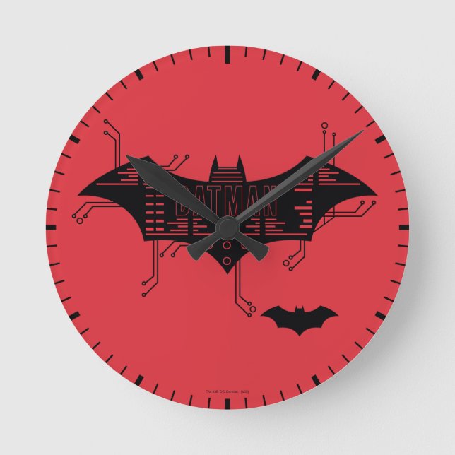 Hi-Tech-Bat-Circuit-Logo Runde Wanduhr (Vorderseite)
