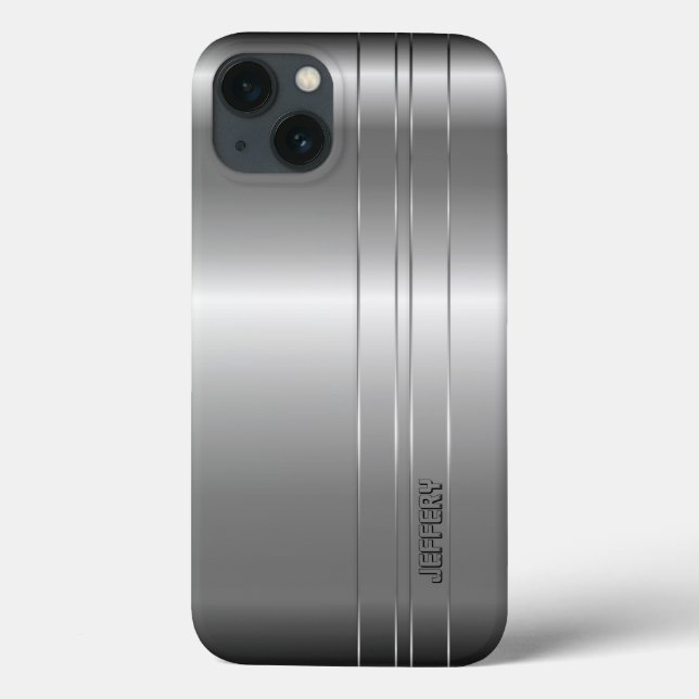 Hi Tech Metallic Silver Stripes 2 Design Case Mate (Rückseite)