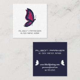 Hi-Tech-Schmetterlingsautoren Fantasy-Autor Quadratische Visitenkarte