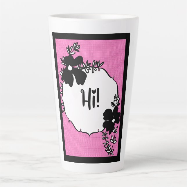 Hi There! – Bright Floral Hello Card Milchtasse (Vorderseite)