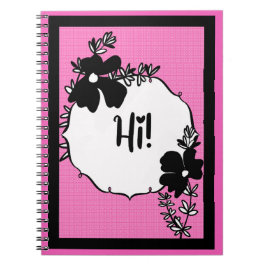 Hi There! – Bright Floral Hello Notebook Notizblock