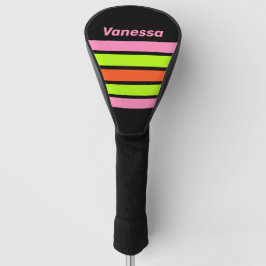 HI-VIS and Pink Across Striping with Name Golf Headcover