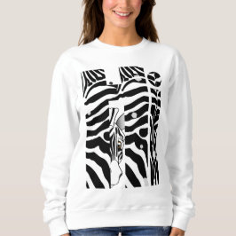 "Hi" Zebra Schwarz/Weiß Streifen Abstrakt trendy Sweatshirt