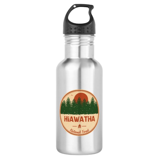Hiawatha National Forest Edelstahlflasche (Vorderseite)