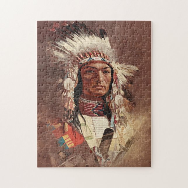 Hiawatha Native Amerikanische Ureinwohner Chief Po Puzzle (Vertikal)