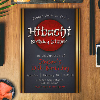 Hibachi Birthday Dinner Einladung