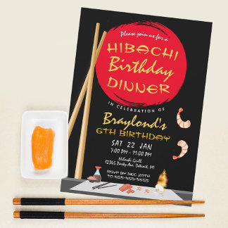 Hibachi Birthday Dinner Hibachi Party Einladung