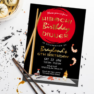 Hibachi Birthday Dinner Hibachi Party Folieneinladung