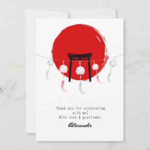 Hibachi Birthday Party Wind Chimes Furin Japanisch Dankeskarte