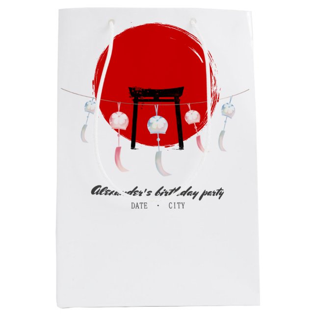 Hibachi Birthday Party Wind Chimes Furin Japanisch Mittlere Geschenktüte (Vorderseite)