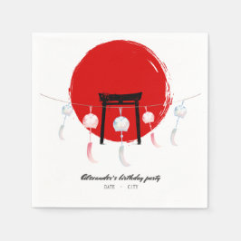 Hibachi Birthday Party Wind Chimes Furin Japanisch Serviette