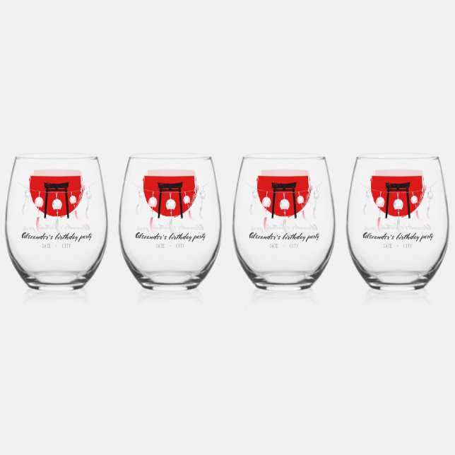 Hibachi Birthday Party Wind Chimes Furin Japanisch Weinglas Ohne Stiel (Vorderseite)