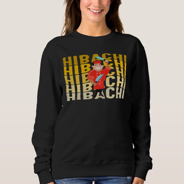 Hibachi Chef Cooking Japanese Cuisine Japanese Gri Sweatshirt (Vorderseite)
