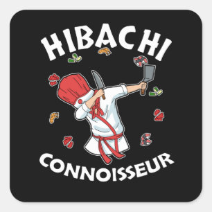 Hibachi Connoisseur Hibachi Grill Gift Hibachi Quadratischer Aufkleber