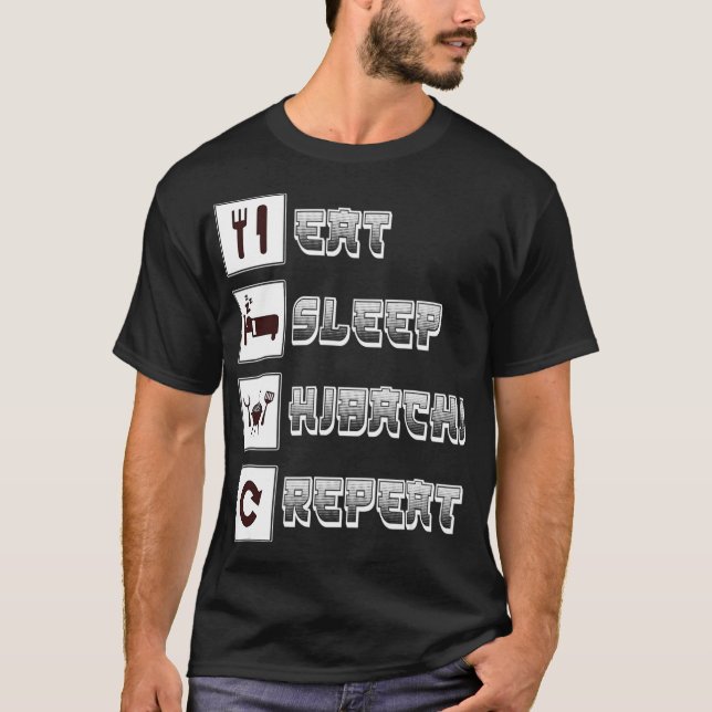 Hibachi  Eat Sleep Hibachi Grill Repeat  Food T-Shirt (Vorderseite)