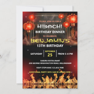 Hibachi-Geburtstags-Dinnerparty Einladung