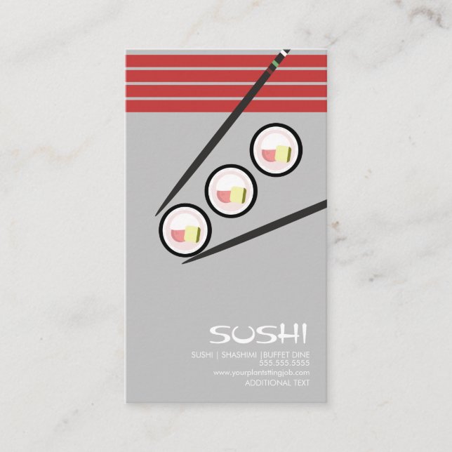 Hibachi Japan Asian Sushi Logo Business Card Visitenkarte (Vorderseite)