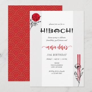 Hibachi Japanese GRILLEN Grill Koch Geburtstagsfes Einladung