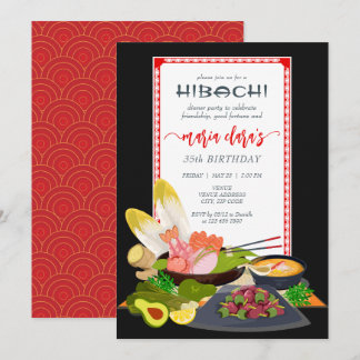 Hibachi Japanisch GRILLEN Grill Koch Geburtstagspa Einladung