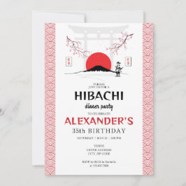 Hibachi japanischen Koch Samurai Theme Birthday Pa Einladung