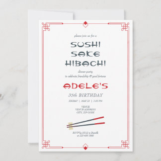 Hibachi Japanisches Thema Private Koch Geburtstags Einladung