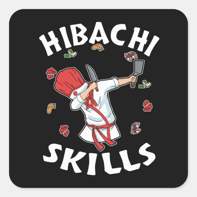 Hibachi Lover Hibacl Koch Gift Men Hibachi Quadratischer Aufkleber (Vorderseite)
