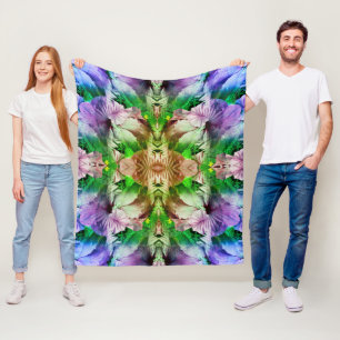 Hibiscus-Blumen-Abstraktes-Distressed-Muster   Fleecedecke
