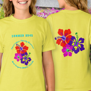 Hibiscus-Blumen Familienwiedervereinigung Andenken T-Shirt