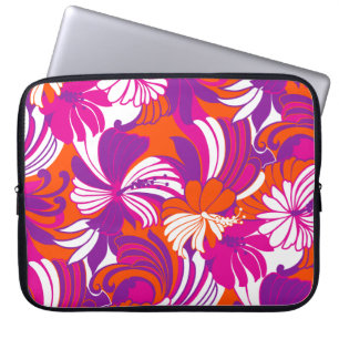 Hibiscus Dschungel Hawaiian Tropical Pink Neoprena Laptopschutzhülle