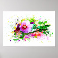 Hibiscus Flower, Hibiskus Blume, Watercolor