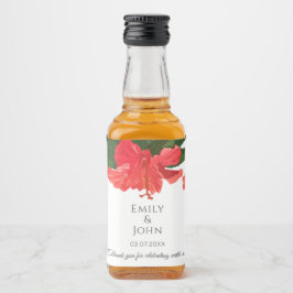 Hibiscus flower Mini Liquor Bottle Labels Alkoholflaschenetikett