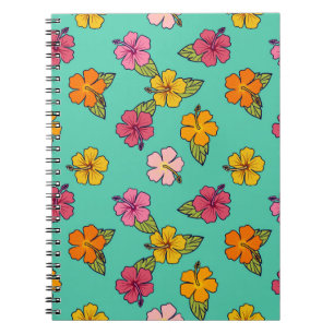 Hibiscus Hula Notizbuch - Türkis Notizblock