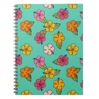 Hibiscus Hula Notizbuch - Türkis Notizblock