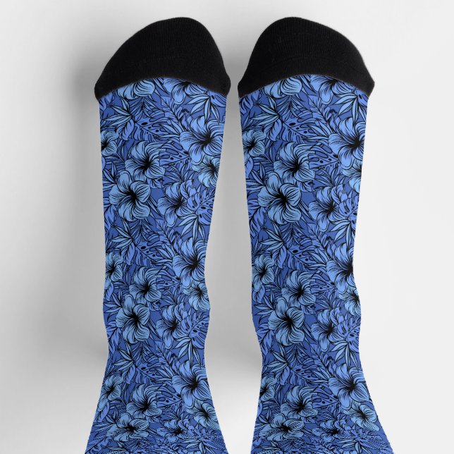 Hibiscus in Purple Pattern   Socken (Oben)