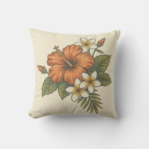 Hibiscus-Insel Hawaiianisches Motiv - Reversibles Kissen