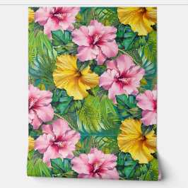 Hibiscus Jungle Seamless Pattern Tapete