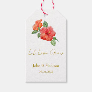 Hibiscus   Lass Liebe wachsen Hochzeitssamen  Geschenkanhänger