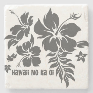 Hibiscus Pareau Hawaiianische Blumenvorlagen Tiki- Steinuntersetzer