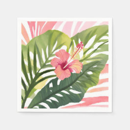 Hibiscus-Schönheit | Tropische Blume Aquarell Serviette