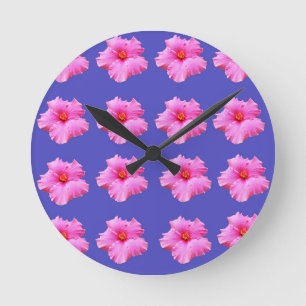Hibiscus Summer Breeze,_ Runde Wanduhr