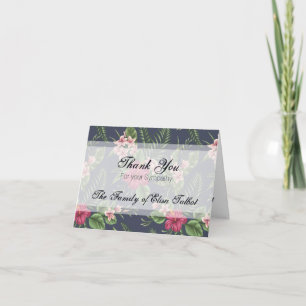 Hibiscus Sympathy Thank you Note Card Dankeskarte
