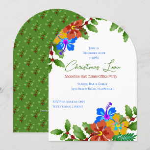 Hibiscus und Holly Weihnachtsfeier Einladung fürs 