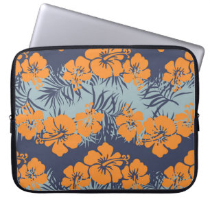Hibiscusblüten: Vintage-Blumen-Wallpaper Laptopschutzhülle