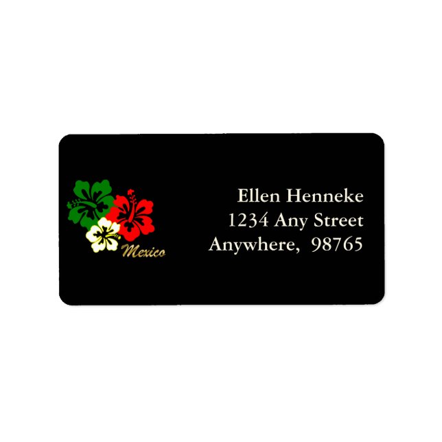 Hibisken-Blume Adressaufkleber (Vorne)