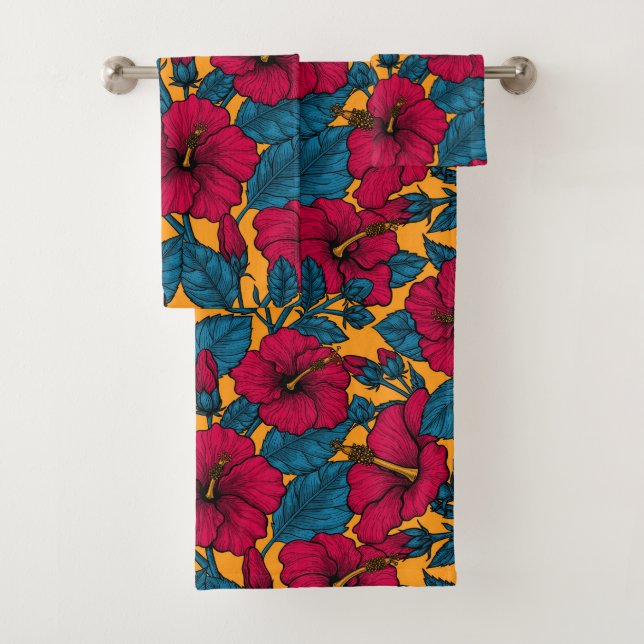 Hibisken-Blume Badhandtuch Set (Insitu)