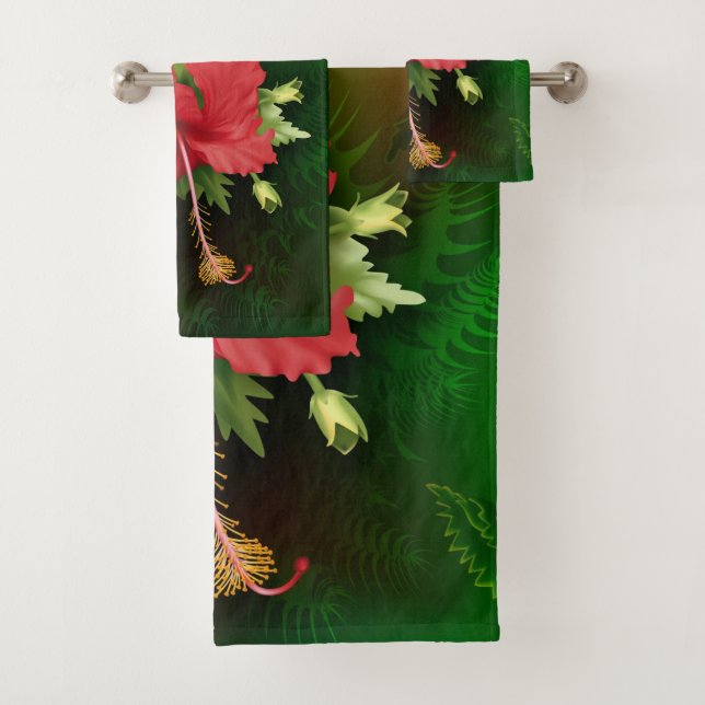 Hibisken Blume Badhandtuch Set (Insitu)